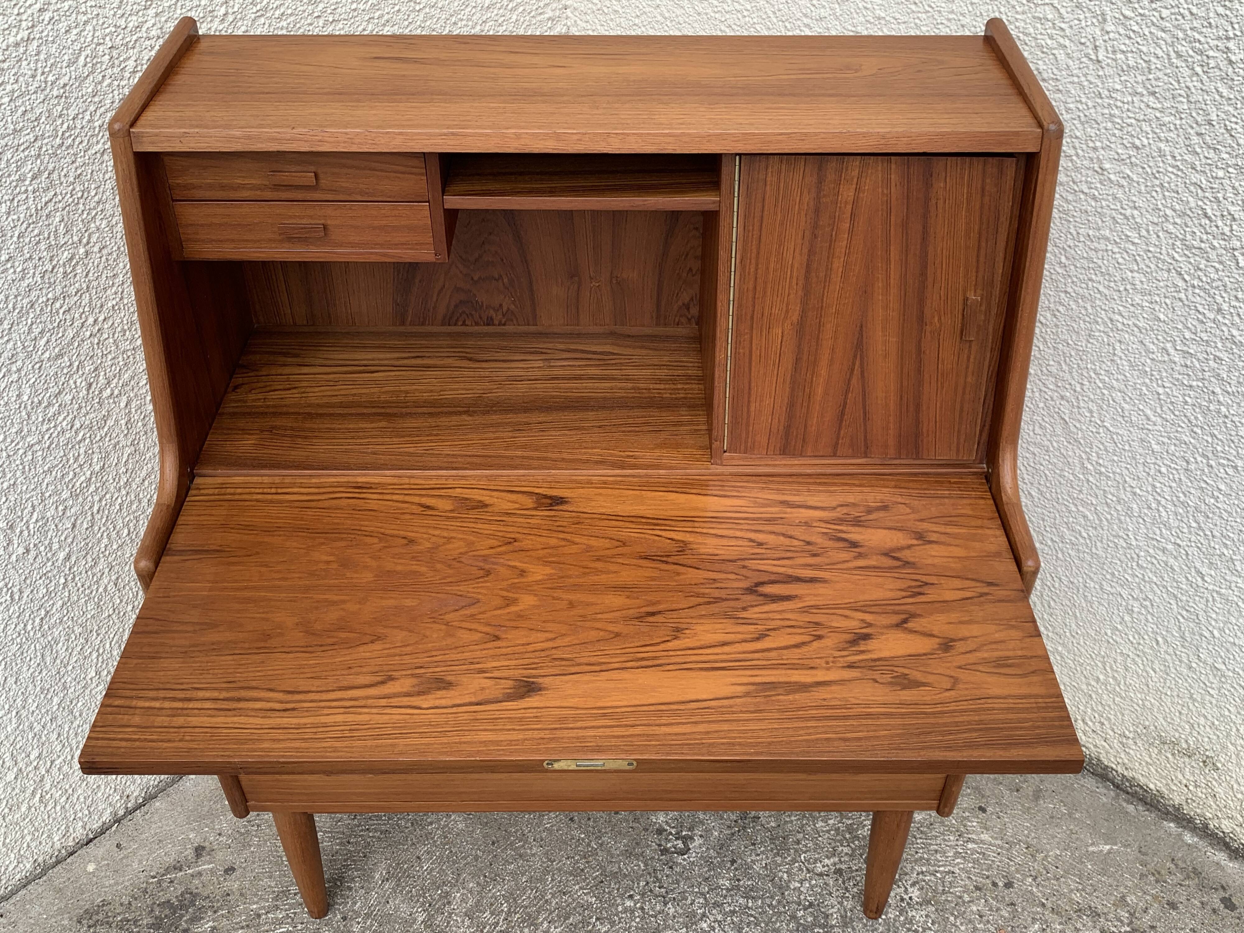 Secretary chest of drawers Teak by Arne Wahl Iversen for Falster Modelfabrik 1960