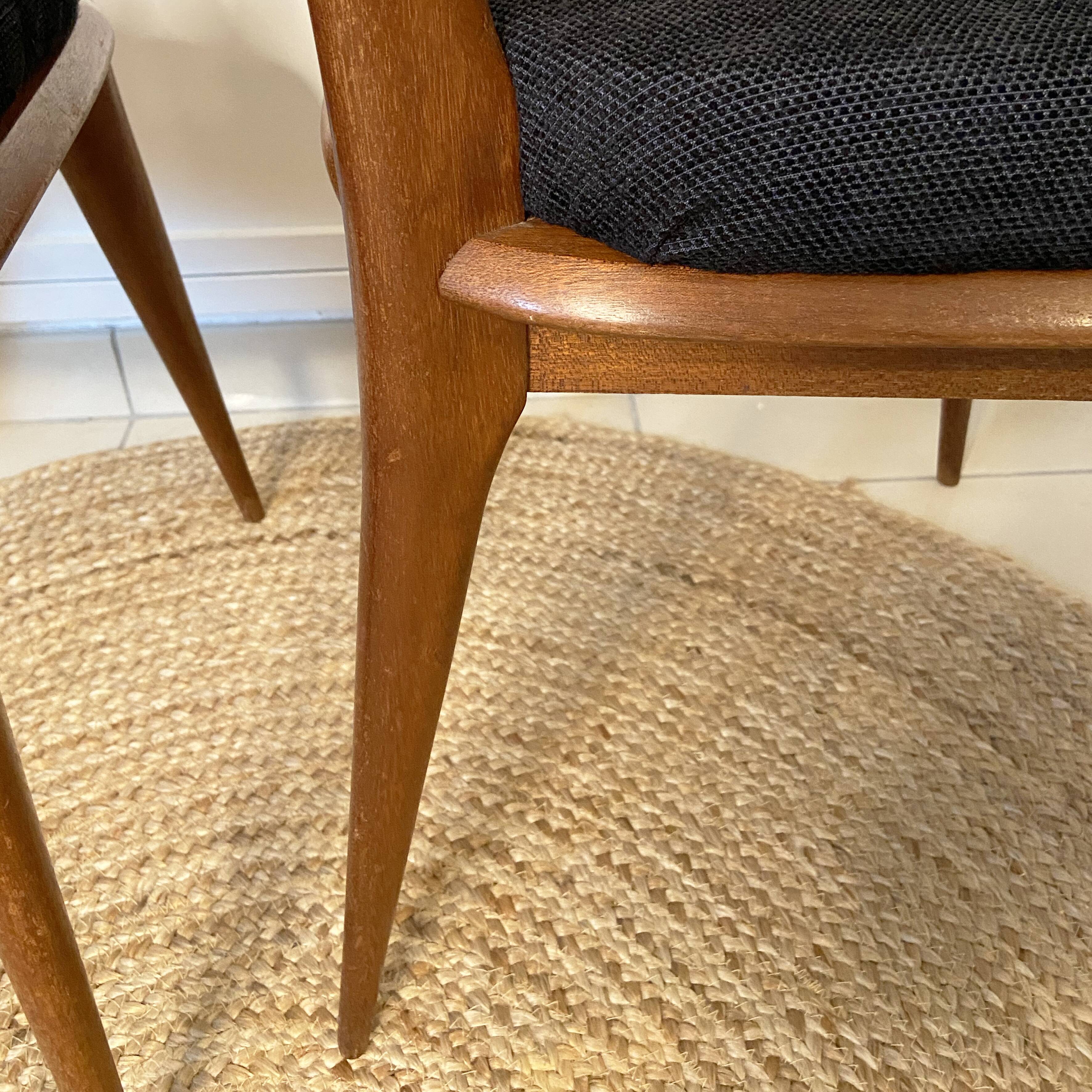 Set of 4 Scandinavian-style teak chairs