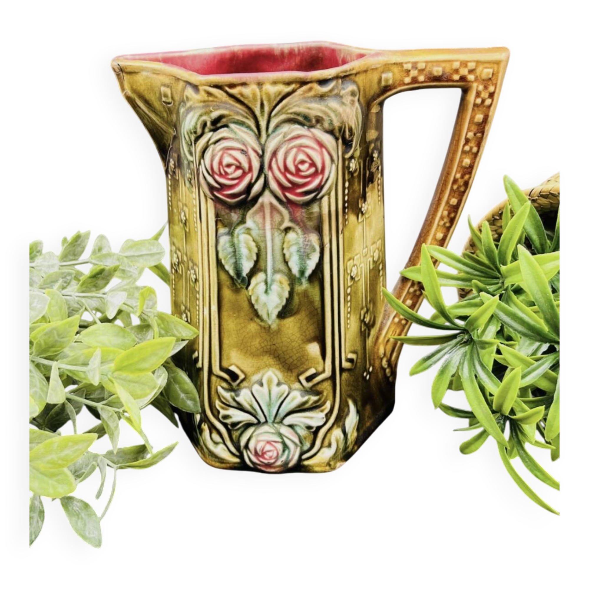 Slip pitcher with floral motifs, Onnaing earthenware 776 - 661007