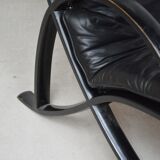 Black leather armchair and canning