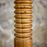 Large turned wood table lamp, France, 1950s