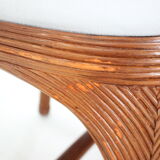 Set of 6 Antique Rattan Dining Chairs with Cane Backrest