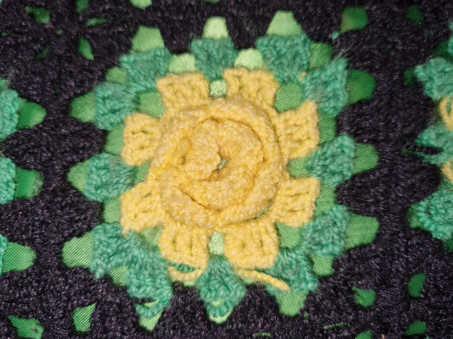 Vintage 70's crochet cushion