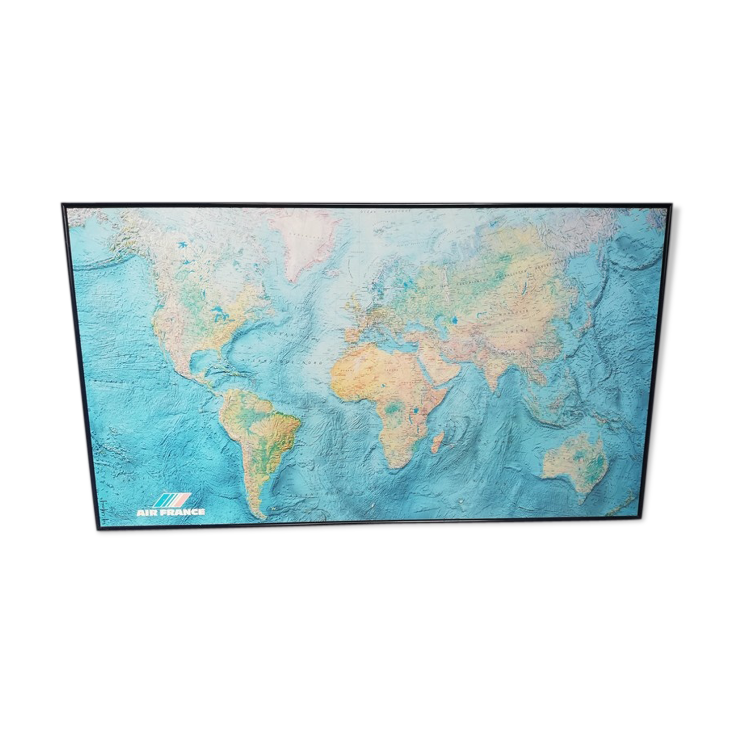 IGN Air France vintage planisphere world map 1980