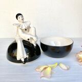 Vintage pierrot ceramic pot