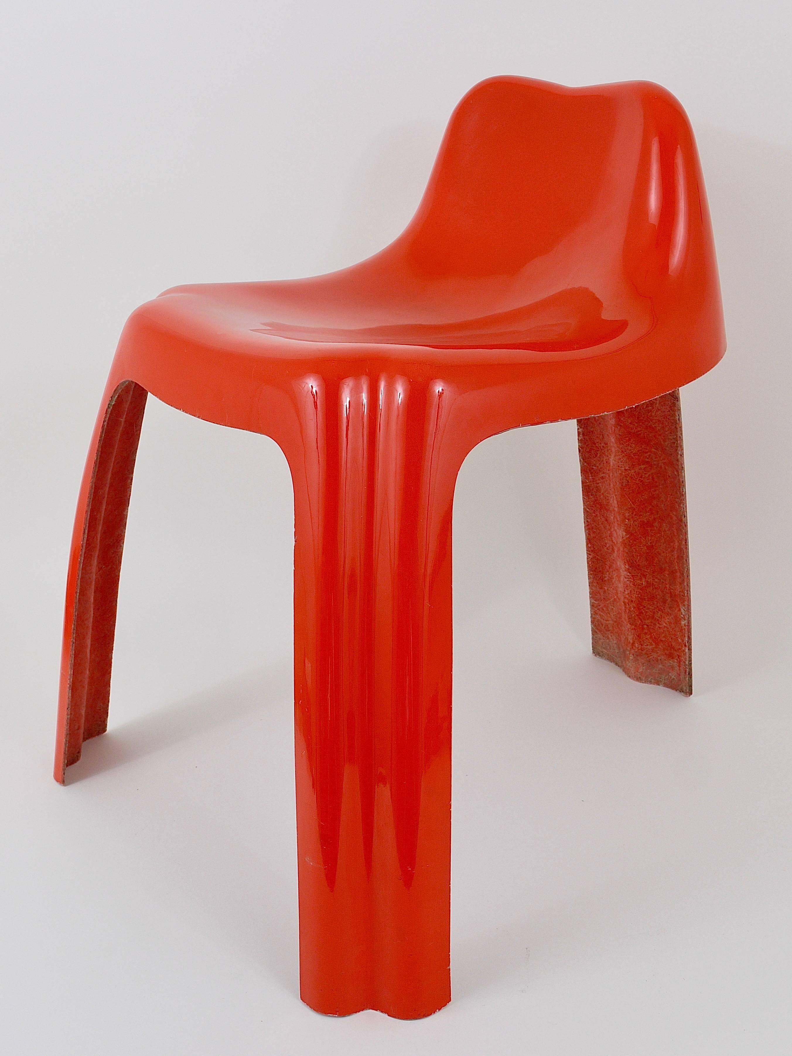 Chaise Patrick Gingembre Ginger Orange en Fibre de Verre Ginger, Paulus, France, années 1970