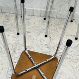 Set of 4 vintage grey chrome Formica stools.