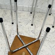 Set of 4 vintage grey chrome Formica stools.