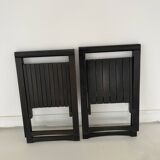 Pair of wooden folding chairs in the style of Aldo Jacober