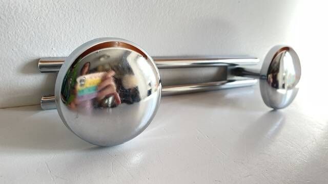 Vintage chrome metal coat stand