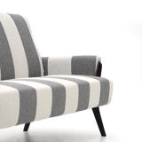 Three-seater wooden sofa, 1950s.