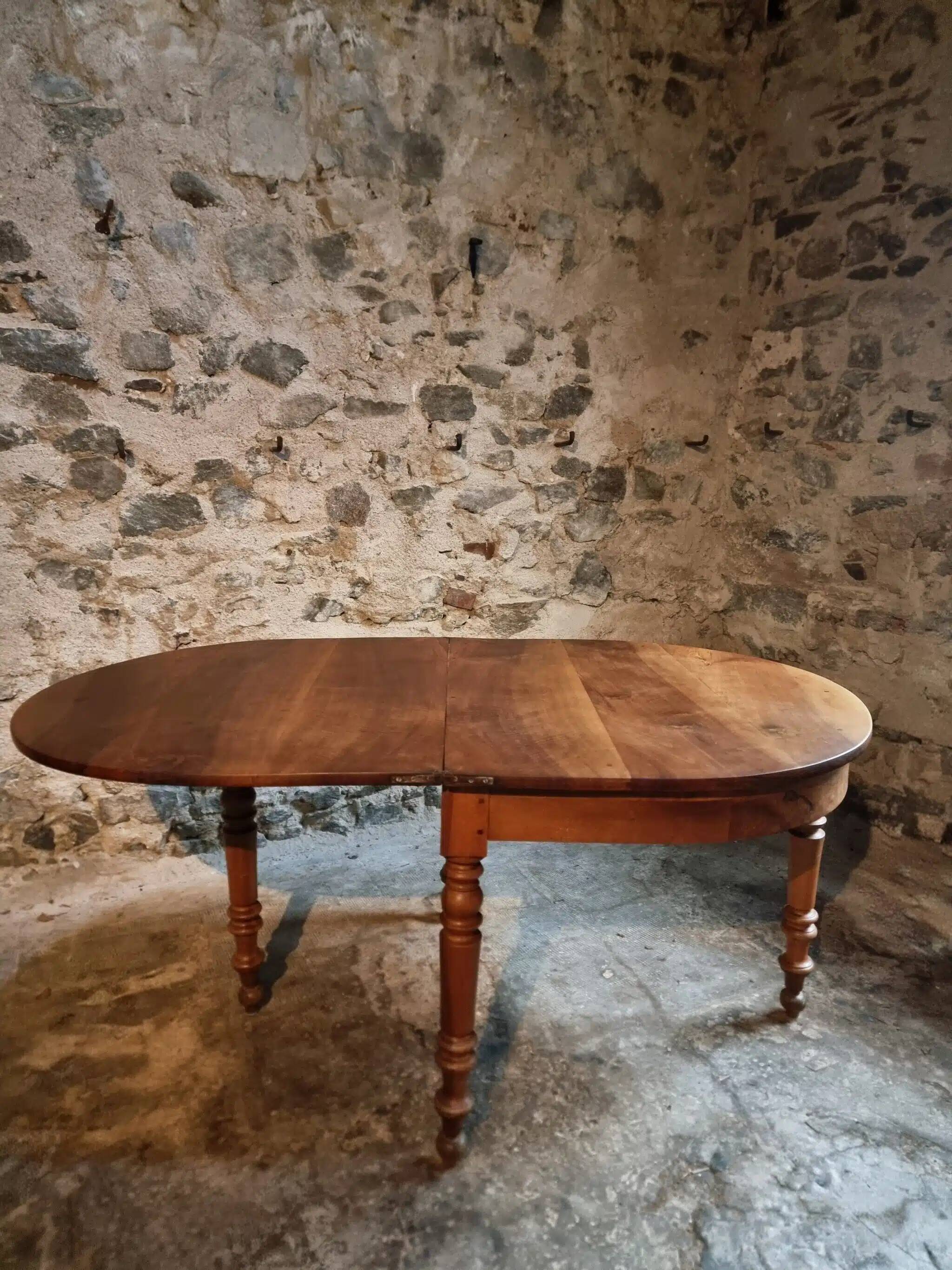 Antique folding demi-lune table, dining table, console.