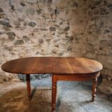 Antique folding demi-lune table, dining table, console.