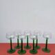 7 green Alsace wine glasses
