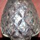 Bohemian crystal baluster vase - richly carved decoration engraved with clover