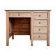 Bureau ancien en bois plateau vert et tiroirs