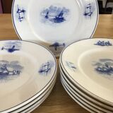 Series of 11 flat plates, Dutch earthenware, early XX