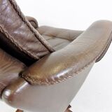 Madsen & Schubell leather armchair with ottoman for Bovenkamp