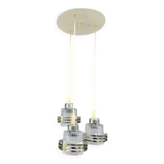 Mid-century modern cascade chandelier Pokrok Žilina, Czechoslovakia, 1970s.