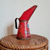 Red metal canister pot