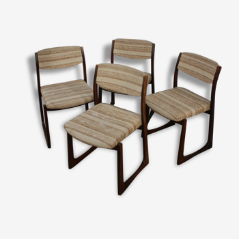 Lot de 4 chaise traineau style baumann