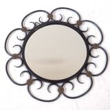 Metal daisy mirror 39x39cm
