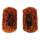 A set of wall lamps in amber-colored glass from Danish Vitrika, 1970s