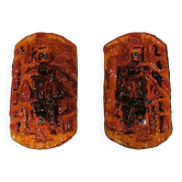 A set of wall lamps in amber-colored glass from Danish Vitrika, 1970s