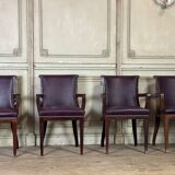 Set of 4 Art Deco chairs and 4 armchairs in rosewood, circa 1930