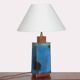 Lampe à poser en métal émaillé des années 1950