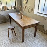 Pine and oak + walnut farmhouse table 1950