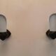 Pair of wood and earthenware sconces