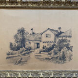 Pair of original drawings by Alice Gendreau dated 1908 "Alpine Landscapes"