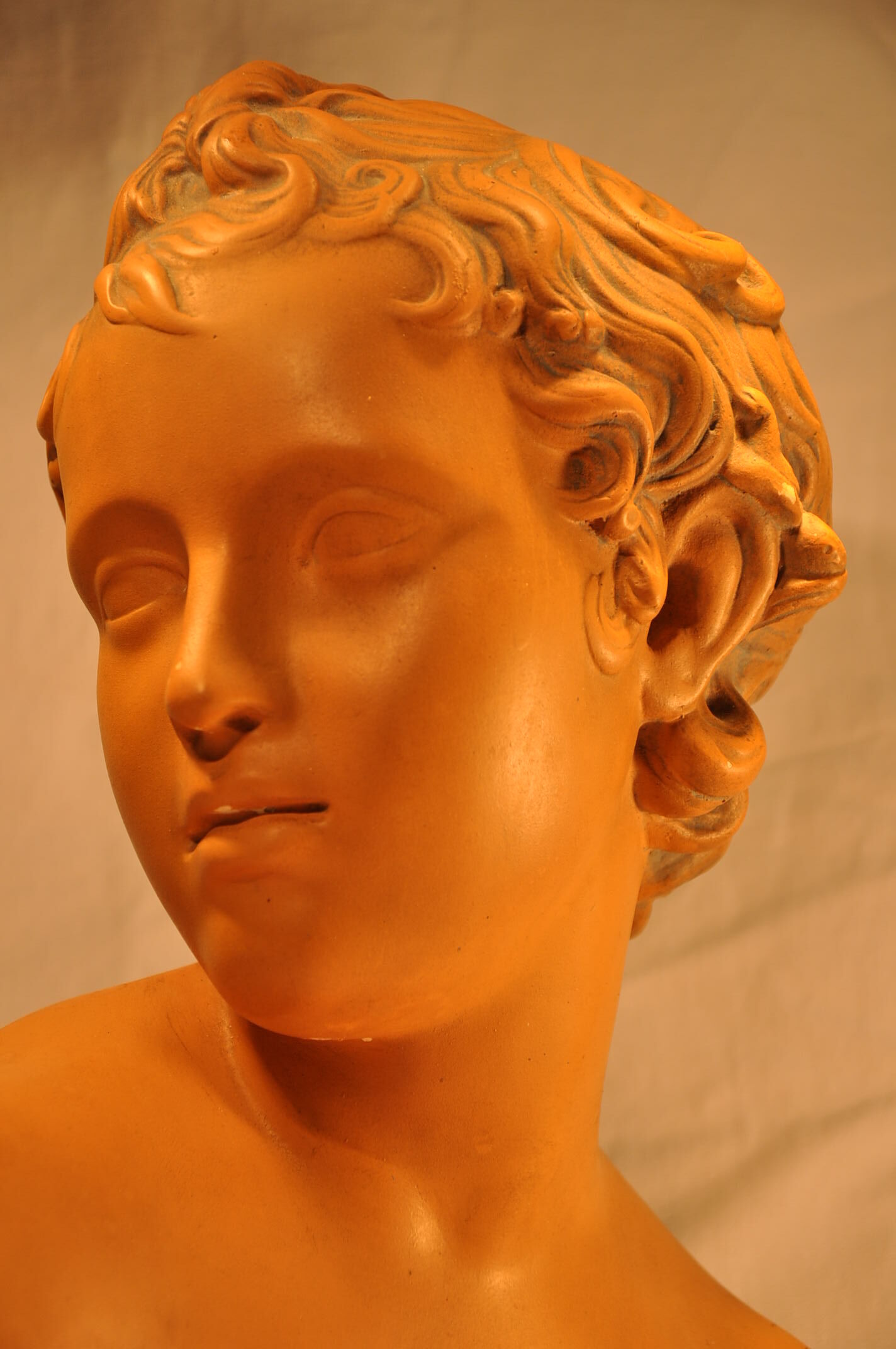 Plaster cherub bust