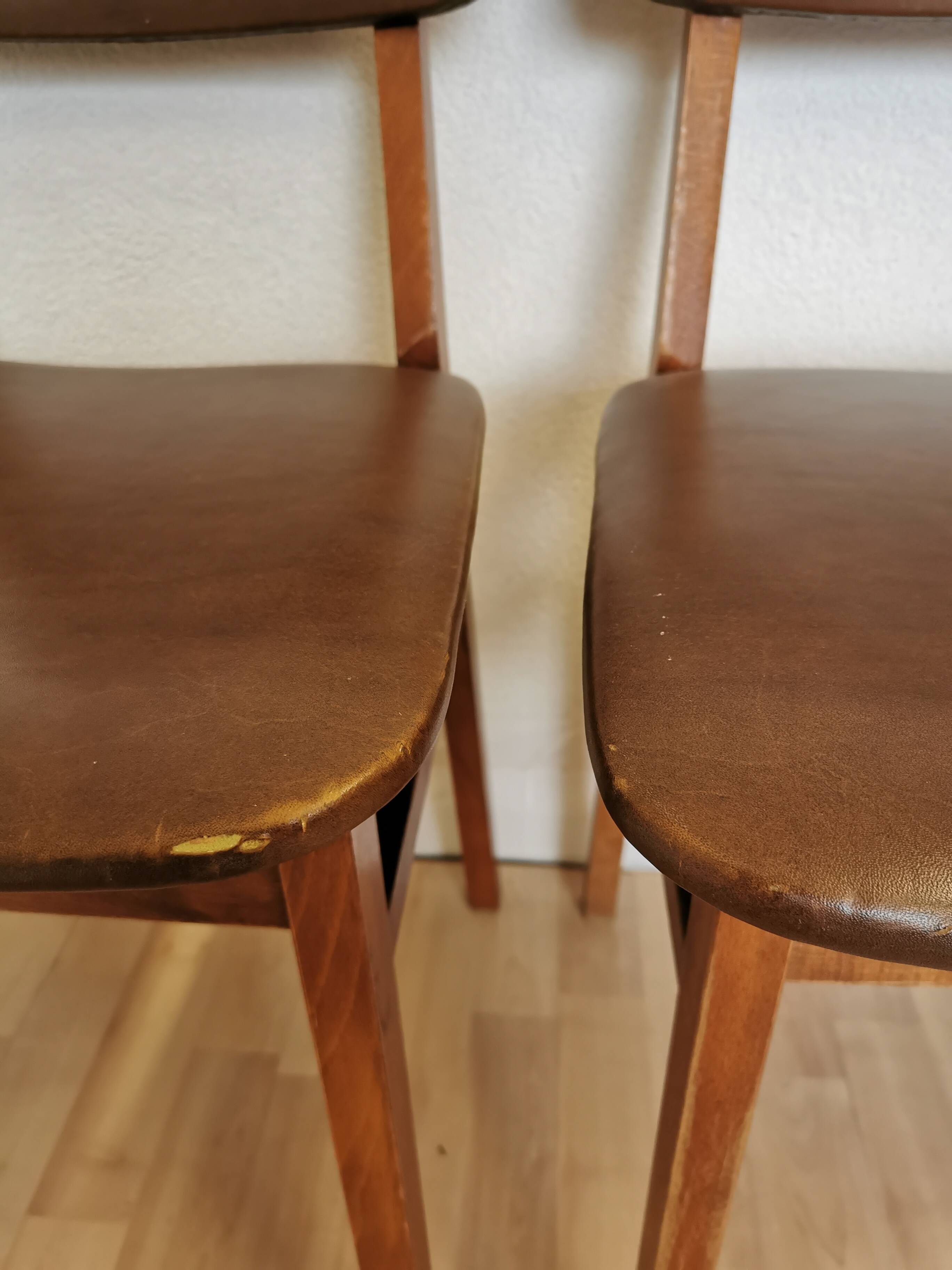 Vintage STOL Kamnik Dining Chairs (Set of 4): Mid-Century Leather Seat