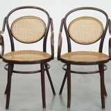 Very elegant, characterful, and graceful set of 4 Art Nouveau design bistro chairs
