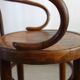 Children's high stool in curved wood, 1890s