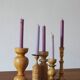 Bougeoirs scandinaves en bois, lot de 5