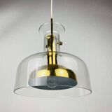 Glass and brass pendant lamp by Anders Pehrson for Atelje Lyktan, Sweden 1960
