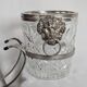 Lion head champagne bucket and its stand 20th century