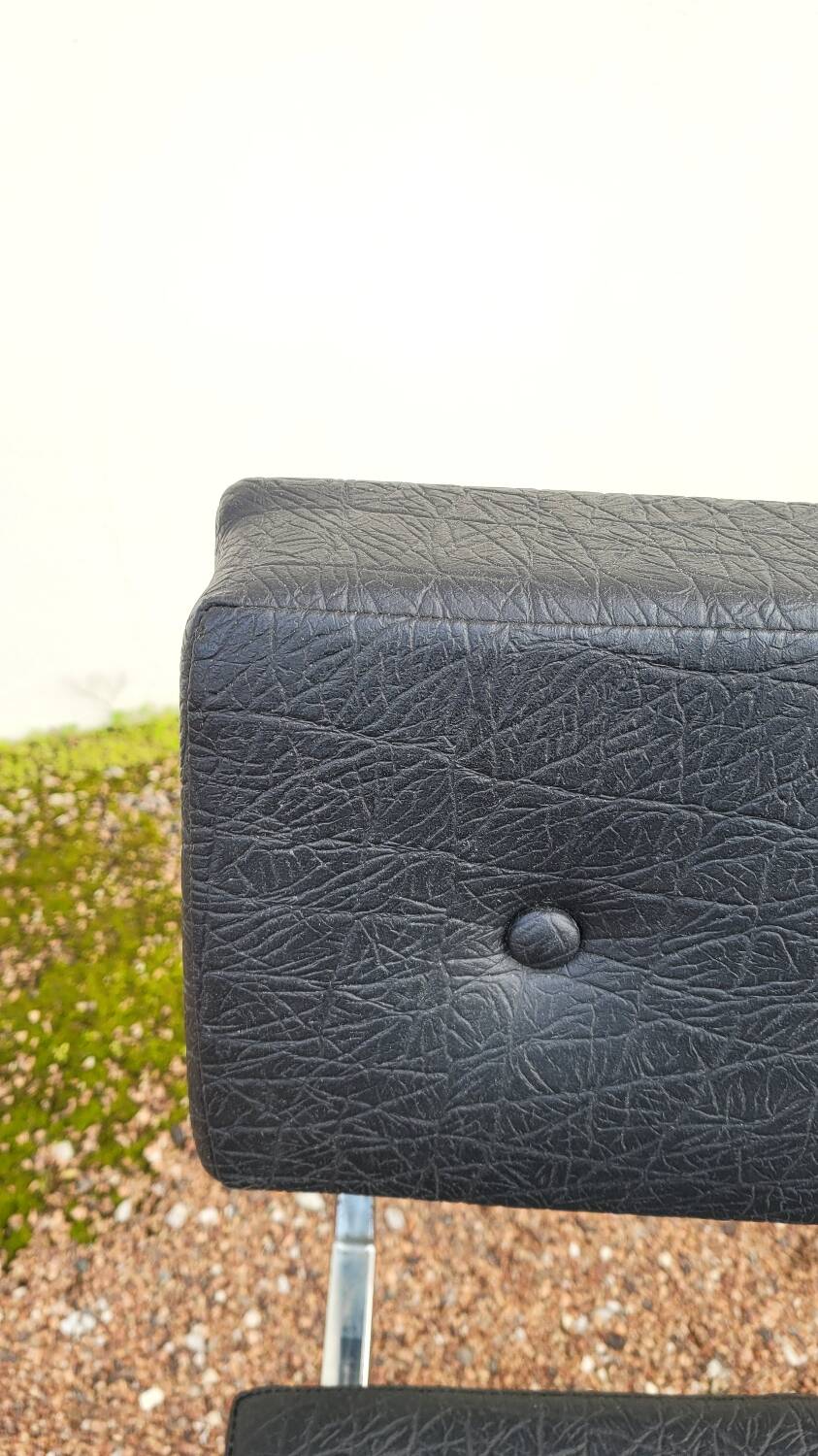 Pair of chromed design skai chairs - 1950s