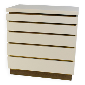 Cream lacquered chest of drawers 1970