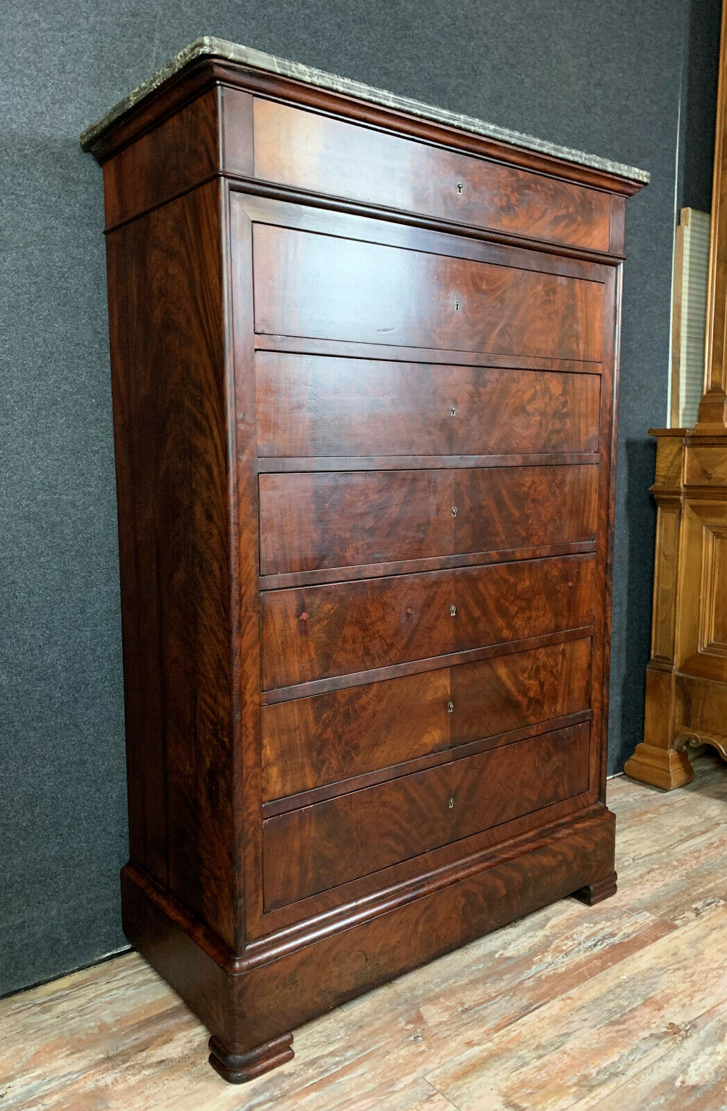 Napoleon III era semainier mahogany.
