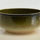 Large vintage ceramic bowl in olive green enamel - 1970s