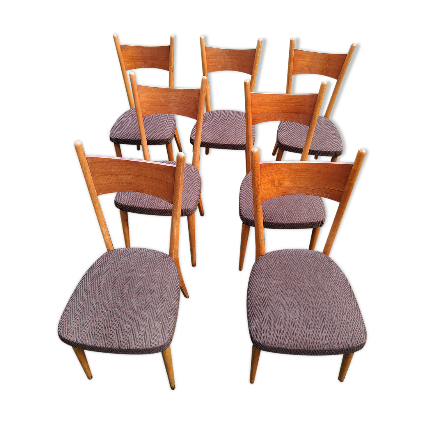 Set of 7 chairs 60s