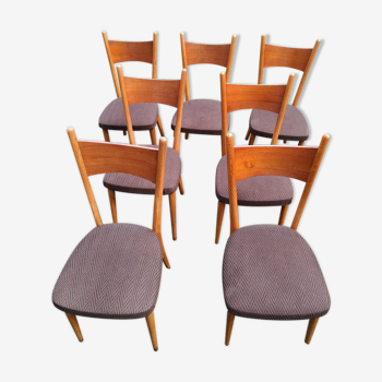 Lot de 7 chaises années 60