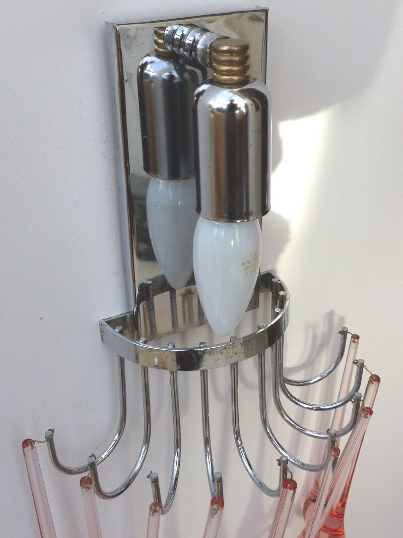 Sconces vintage roses in glass blowing and brainwashing of Murano