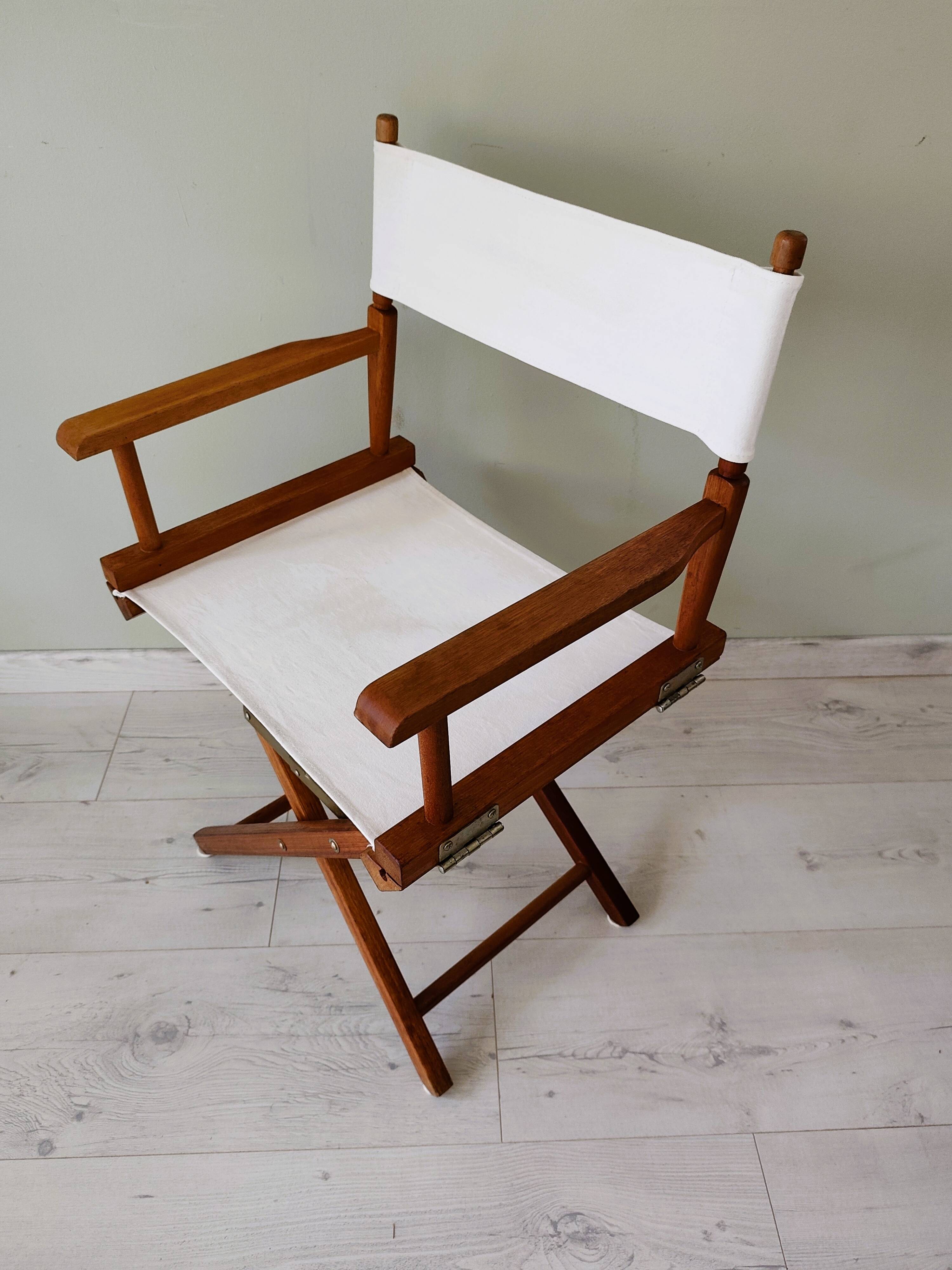 "Director's" folding armchair in solid wood