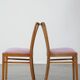 Set of four dining chairs from the 1970s with fabric seat and wooden frame