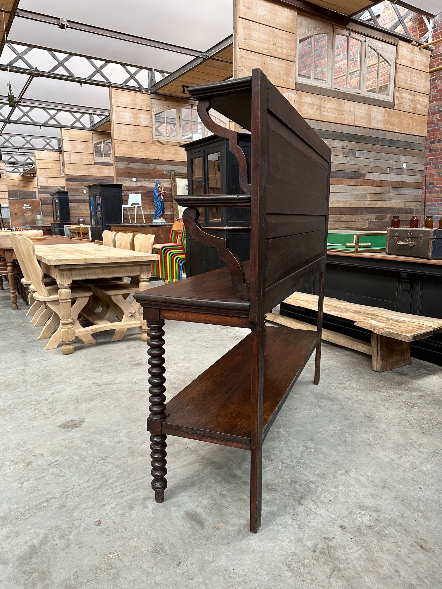 Late nineteenth century oak shop furniture
